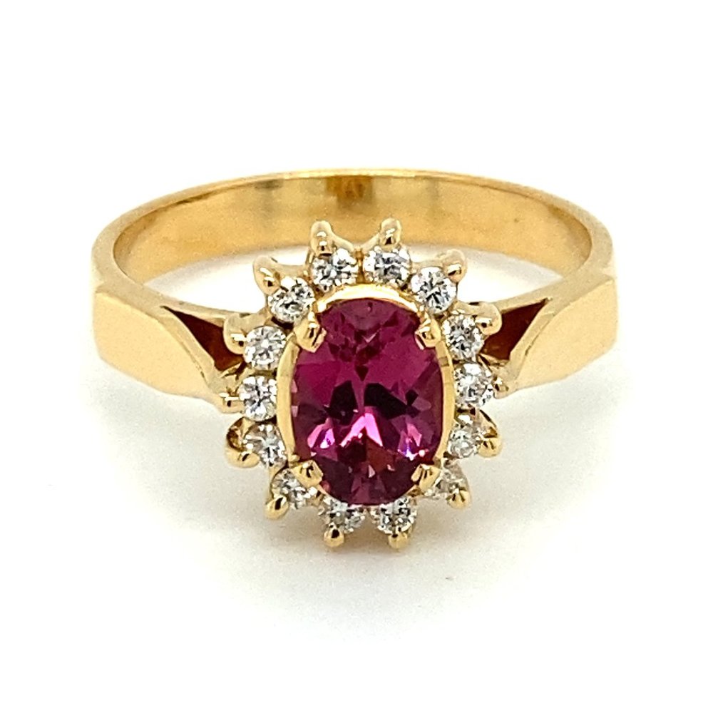 Certified Mahenge Spinel 1.01ct Diamonds 18K Ring
